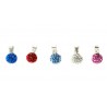 Pendentifs boule en argent et strass - 5 couleurs différentes Pendentifs boule en argent et strass - 5 couleurs différentes