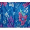 Foulard en coton, bleu et rose