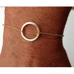 Bracelet argenté ou doré chainette et cercle