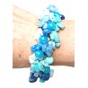 Gros bracelet formé de pierres bleues, lapis lazuli, turquoise...