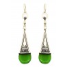 Boucles d'oreilles en argent ethnique touareg en verre vert