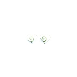 Boucles d'oreilles rondes en argent et oeil de sainte lucie - 0.6cm