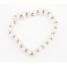 Bracelet élastique en perles de cristal transparent et perles argenté