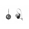 Boucles d'oreilles, dormeuse argent et gorgone rouge Boucles d'oreilles, dormeuse argent et gorgone rouge