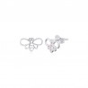 earrings stud, silver moon and cat