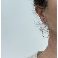 Boucles d'oreille touareg en argent, forme ronde