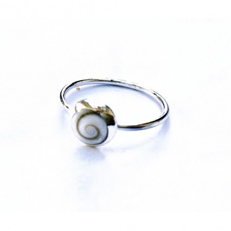 Long silver ring with shiva eye