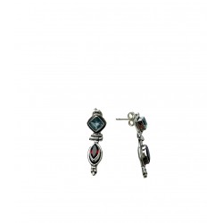 earring with bleu topaze and garnet