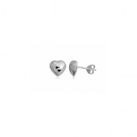 Silver heart ear stud