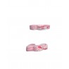 Boucles d'oreilles, créoles fleurs blanche et rose - Modèle fait main