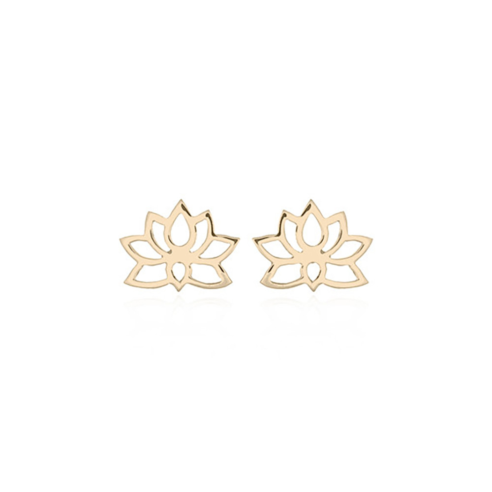Boucle d'oreilles, clou fleur de lotus