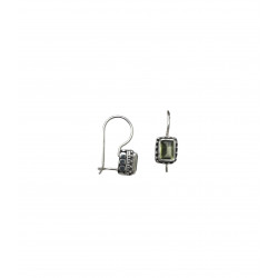 bijou color - boucles oreilles en argent et peridot facetté