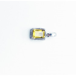 Pendentif en argent et citrine facettée rectangulaire