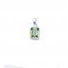 Pendentif en argent et péridot facetté rectangulaire