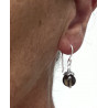 Silver Earrings with Smoky Quartz Bead – Elegant Handmade Jewelry Silver Earrings with Smoky Quartz Bead – Elegant Handmade Jewelry