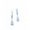 Pendientes tradicionales Touareg – Plata grabada con cuentas de vidrio azul Pendientes tradicionales Touareg – Plata grabada con cuentas de vidrio azul
