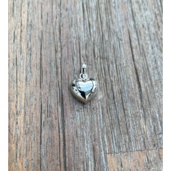 Solid Silver Heart Pendant – Slightly Rounded, Wear with Chain or Cord