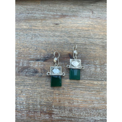 bijou color - Boucle d'oreille ethnique touareg argent