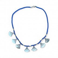 Collier Shat Shat touareg en argent et perles noires – Bijou traditionnel